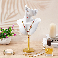 Resin Side Body Model Bust Shaped Jewelry Earrings Display Stands with Metal Base&nbsp;AJEW-WH0695-229B