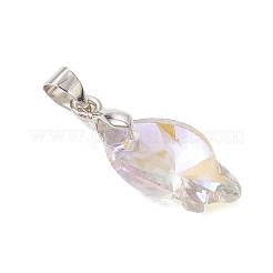 5Pcs Brass and Glass Pendants&nbsp;PALLOY-JF03365