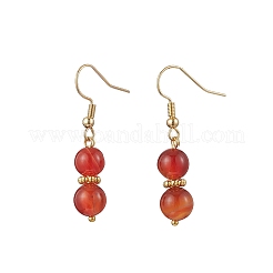 Round Natural Banded Agate Dangle Earrings&nbsp;EJEW-JE06466