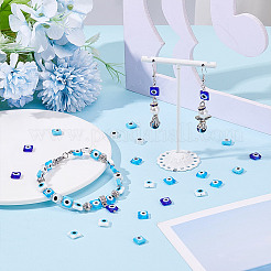 60Pcs 5 Colors Handmade Evil Eye Lampwork Beads&nbsp;LAMP-NB0002-19
