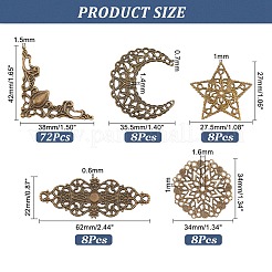 5 Style Iron Filigree Joiners Links&nbsp;IFIN-PH0001-97AB