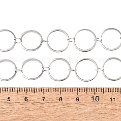 304 Stainless Steel 14MM Ring Link Chain Necklaces&nbsp;NJEW-P343-01D-P
