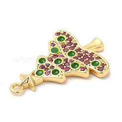 Rack Plating Brass Pave Cubic Zirconia Pendants&nbsp;KK-R150-08G-02