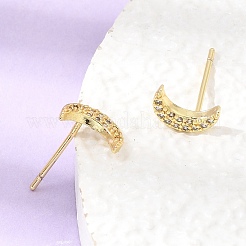 Moon Brass Micro Pave Cubic Zirconia Stud Earrings for Women&nbsp;CU-CBAE7DF-38G