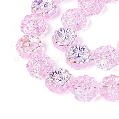 Electroplate Transparent Glass Beads Strands&nbsp;EGLA-N055-01F