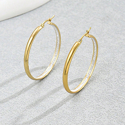 Vintage Stainless Steel Hoop Earrings&nbsp;ZA9910