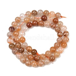 Natural Thousand Layer Phantom Quartz/Layered Lodolite Quartz Beads Strands&nbsp;GG-CBAEB04-A01-6mm-B