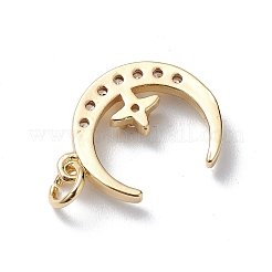 Brass Micro Pave Cubic Zirconia Pendants&nbsp;X-KK-E003-17G
