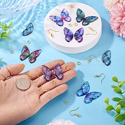 DIY Butterfly Wings Epoxy Resin Dangle Earring Making Kits&nbsp;DIY-TA0012-74