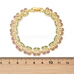 Brass Micro Pave Cubic Zirconia Link Bracelets for Women&nbsp;BJEW-Z126-05G-02
