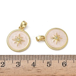 Brass Micro Pave Clear Cubic Zirconia Pendants&nbsp;KK-F924-03G-02