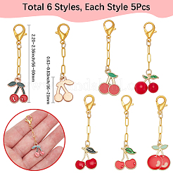 30Pcs 6 Styles Alloy Resin Pendant Decorations&nbsp;HJEW-BM0001-18