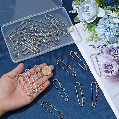 30Pcs Iron Brooch Findings&nbsp;IFIN-SC0002-10A-P