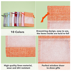 20Pcs 10 Colors Linen Pouches&nbsp;ABAG-HY0001-05
