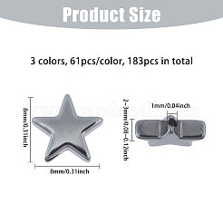 3Strands 3 Colors Non-magnetic Synthetic Hematite Bead Strands&nbsp;G-CA0001-81A