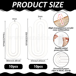 20Pcs 2 Styles Transparent Acrylic Paper Clip&nbsp;AJEW-PH0007-85
