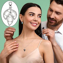 1Pc Rhodium Plated 925 Sterling Silver Pendant Cabochon Settings&nbsp;STER-PH0001-91