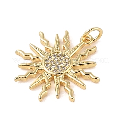 Brass Micro Pave Clear Cubic Zirconia Pendants&nbsp;ZIRC-A013-53G