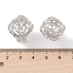 925 Sterling Silver Micro Pave Cubic Zirconia Earring Settings Findings&nbsp;STER-B003-25P