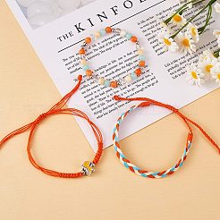 Waxed Polyester String Braided Cord Bracelets Set&nbsp;BJEW-SW00032-04