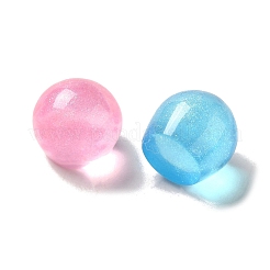 Transparent Resin Sphere Decoden Cabochons with Glitter Powder&nbsp;X-RESI-E053-08A