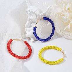 6 Pairs 6 Colors Stainless Steel Hoop Earrings&nbsp;EJEW-DC0001-51