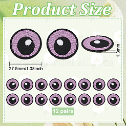 12Pairs Computerized Embroidery Cloth Self Adhesive Patches&nbsp;PATC-BC0001-12A