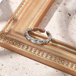 Brass Open Cuff Rings for Women&nbsp;RJEW-U032-04G