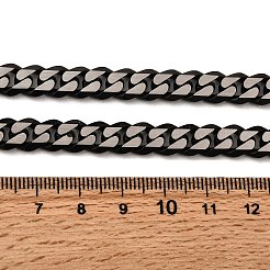 Ion Plating(IP) Matte Style 304 Stainless Steel Cuban Link Chain Necklaces for Men&nbsp;NJEW-B116-05B