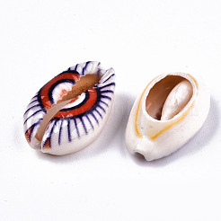 Printed Natural Cowrie Shell Beads&nbsp;SHEL-S266-17