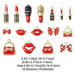 16Pcs 16 Style Alloy Enamel Pendants&nbsp;ENAM-YW0003-26
