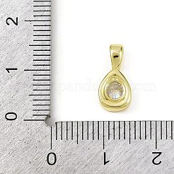 Brass Pave Clear Cubic Zirconia Pendants&nbsp;KK-L238-24G