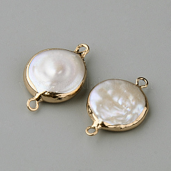 Plated Natural Pearl Links connectors&nbsp;LS-PEAR-R065-31