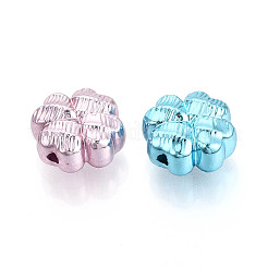 Textured Plating Opaque Acrylic Beads&nbsp;PACR-T018-07M