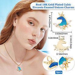 6Pcs Rack Plating Brass Micro Pave Cubic Zirconia Pendants&nbsp;KK-BBC0003-15