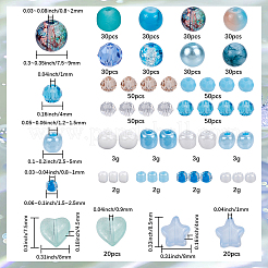 DIY Round Acrylic & Glass Beads Jewelry Making Findings Kits&nbsp;DIY-SP0003-01D