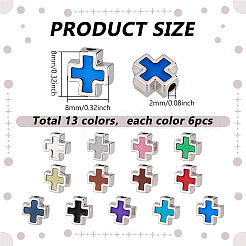 78Pcs 13 Colors Alloy Enamel Beads&nbsp;FIND-PH0026-52