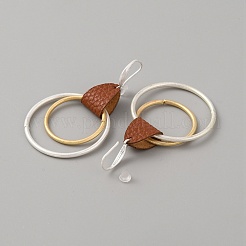 Brass Geometry Dangle Hoop Earrings&nbsp;EJEW-WH0017-63D