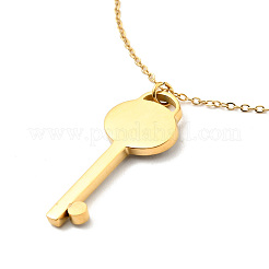 Rhinestone Skeleton Key with Evil Eye Pendant Necklace&nbsp;NJEW-P229-04G