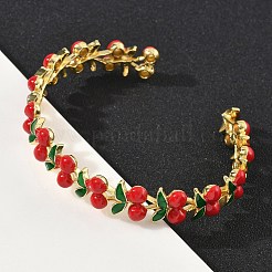 Brass Enamel Cuff Bracelets&nbsp;BJEW-L703-02A-G