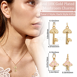 8Pcs 2 Style Brass Pendants&nbsp;KK-BBC0003-93
