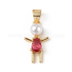 Rack Plating Brass Cubic Zirconia Pendants&nbsp;KK-F848-05G