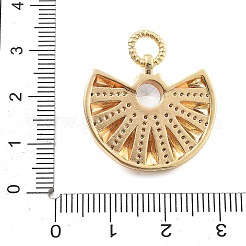 Brass Micro Pave Cubic Zirconia and Glass Pendants&nbsp;KK-L209-088G