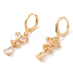 Rack Plating Golden Brass Dangle Leverback Earrings&nbsp;EJEW-B037-12G