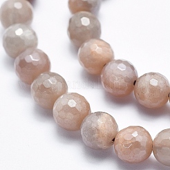 Electroplate Natural Sunstone Beads Strands&nbsp;G-K256-17-8mm