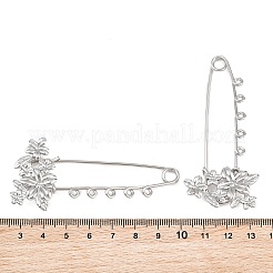 Flower 304 Stainless Steel Safety Pins Brooch Findings&nbsp;SA-CBA098D-14A-P05