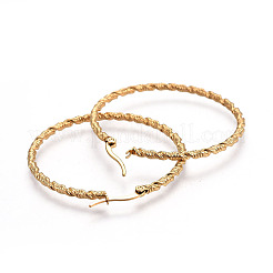 Ion Plating(IP) 304 Stainless Steel Big Hoop Earrings&nbsp;EJEW-L215-16G