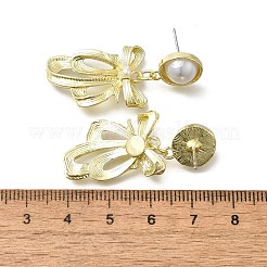 Bowknot Brass Dangle Stud Earrings&nbsp;EJEW-H156-04LG