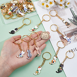 30Pcs 10 Style Alloy Enamel Keychain&nbsp;KEYC-ME00001