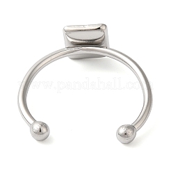 Non-Tarnish 304 Stainless Steel Open Cuff Ring Components&nbsp;STAS-I306-03P